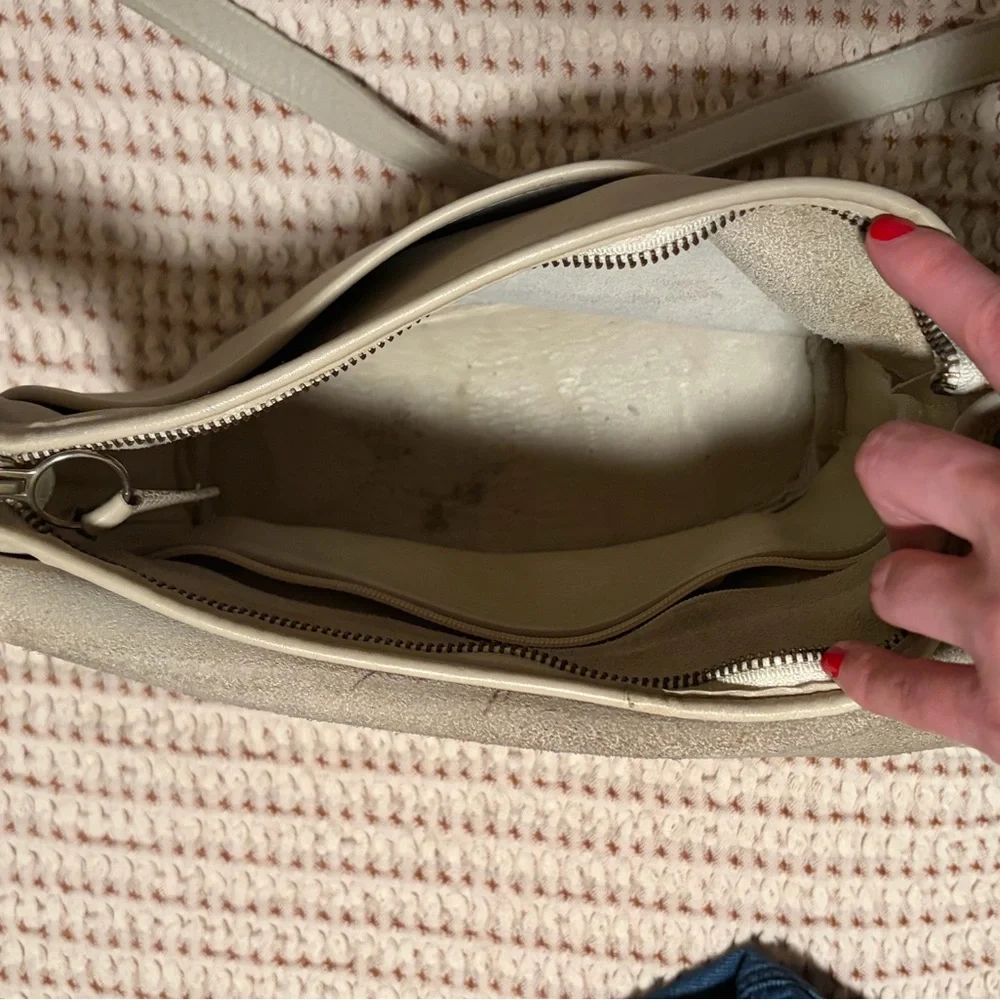 Vintage Coach Ivory Leather Flap Crossbody